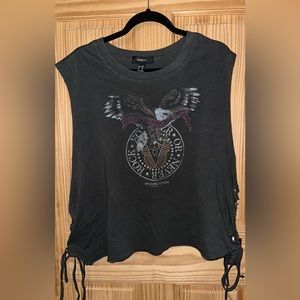 Plus Size Live Free Graphic Muscle Tee